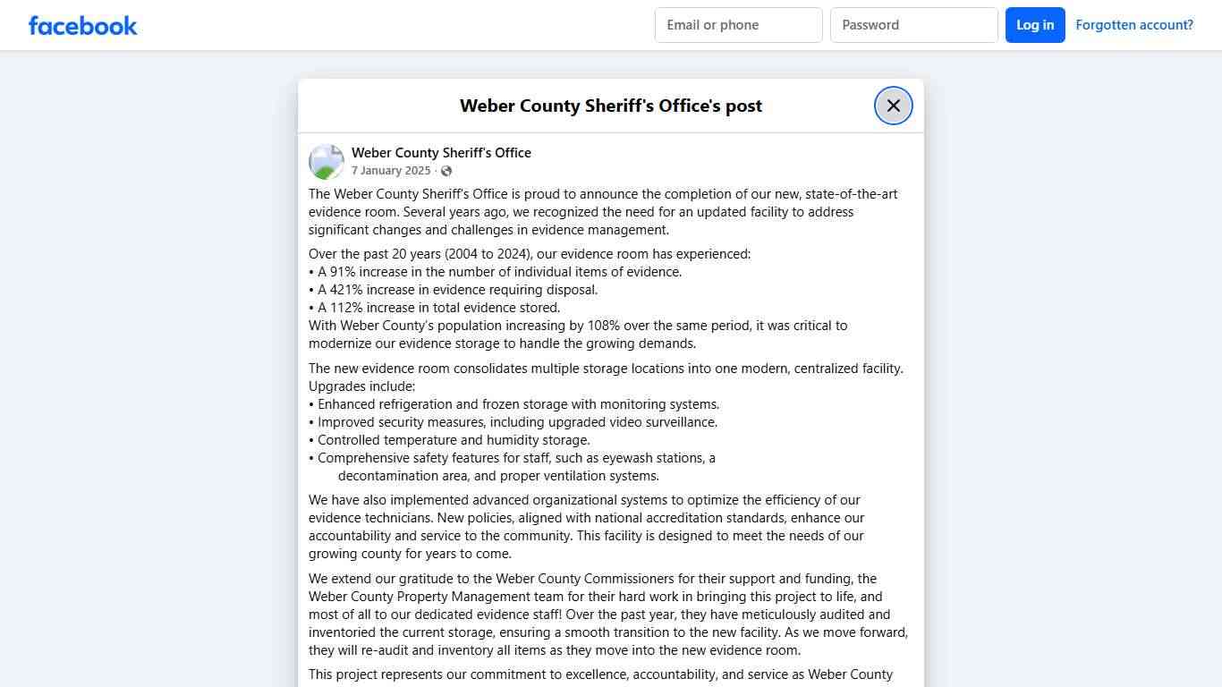 The Weber County Sheriff's... - Weber County Sheriff's Office Facebook